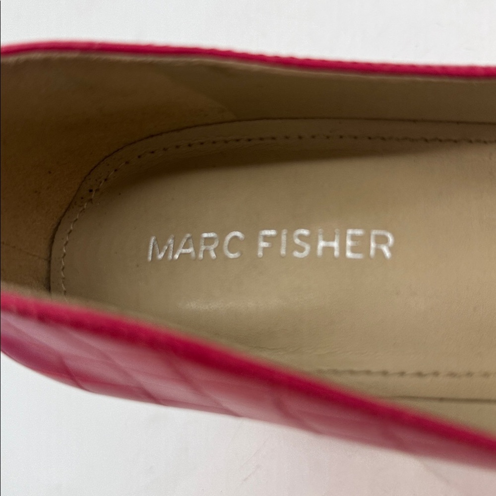 Marc Fisher Bright Pink Pointed Toe Block Heel Pumps Size 8.5 MCH9488A - Picture 7 of 8